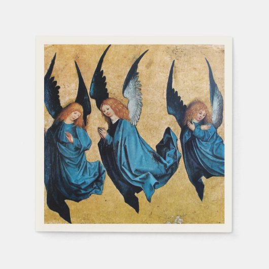 DRIE CHRISTMAS ANGELS IN BLAUW SERVET (Voorkant)
