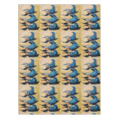 DRIE CHRISTMAS ANGELS IN BLAUW TAFELKLEED (Voorkant)