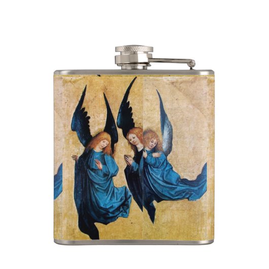 DRIE CHRISTMAS ANGELS IN BLUE GEM MONOGRAM HEUPFLES (Achterkant)