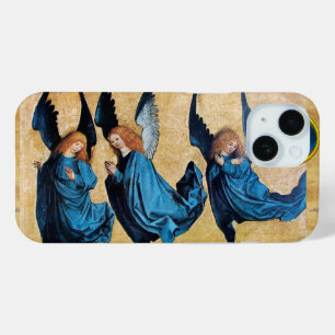 DRIE CHRISTMAS ANGELS IN BLUE PARCHCHCHMENT iPhone 15 CASE