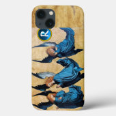 DRIE CHRISTMAS ANGELS IN BLUE PARCHMENT MONOGRAM Case-Mate iPhone CASE (Achterkant)