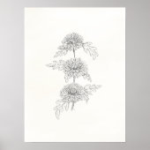 Drie Chrysanthema's afdrukken Poster (Voorkant)