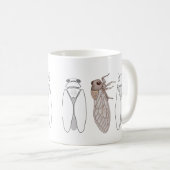Drie cicaden van Provence lijntekening. Koffiemok (Voorkant rechts)