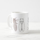 Drie cicaden van Provence lijntekening. Koffiemok (Voorkant links)