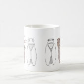 Drie cicaden van Provence lijntekening. Koffiemok (Center)