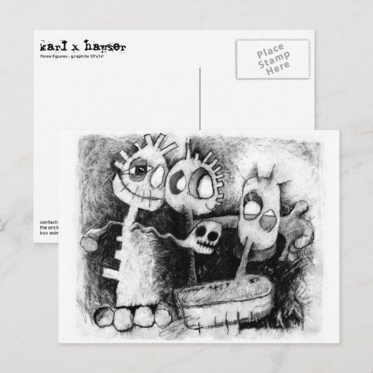 drie cijfers briefkaart (Voorkant / Achterkant)