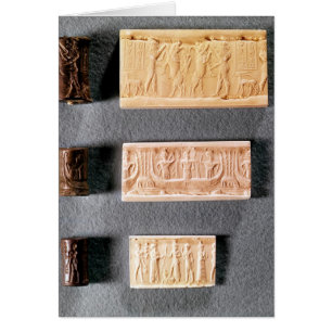 Drie cilinderzegels met indrukking