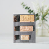 Drie cilinderzegels met indrukking briefkaart (Staand voorkant)