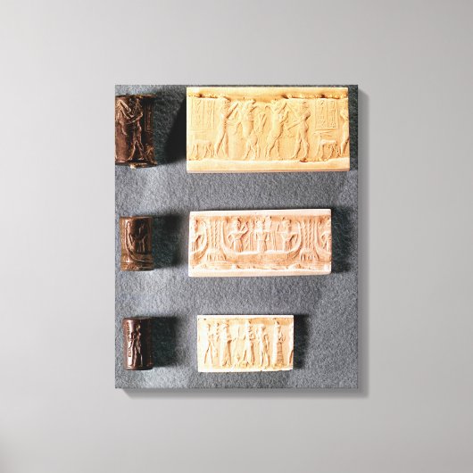 Drie cilinderzegels met indrukking canvas afdruk (Voorkant)