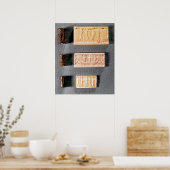 Drie cilinderzegels met indrukking poster (Keuken)