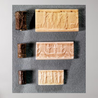 Drie cilinderzegels met indrukking