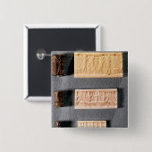 Drie cilinderzegels met indrukking vierkante button 5,1 cm (Voorkant /achterkant)