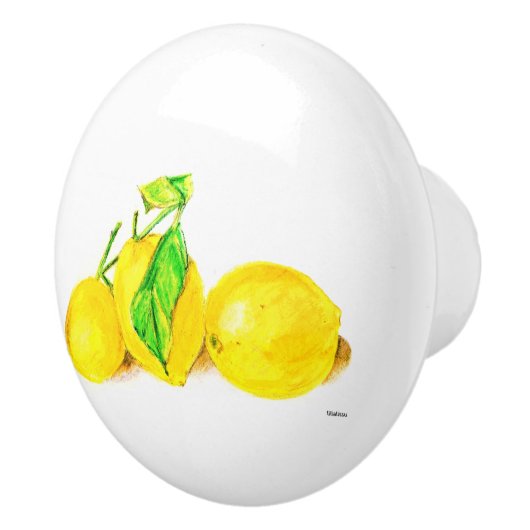 drie citroenen keramische knop (Rechts)