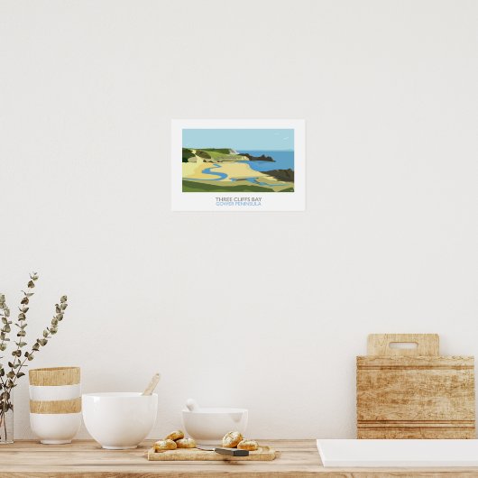 Drie Cliffs Bay - Poster voor spoorwegen (Keuken)