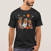 Drie Cockapoo Dogs Witch Scary Mummy Halloween T-shirt (Voorkant)