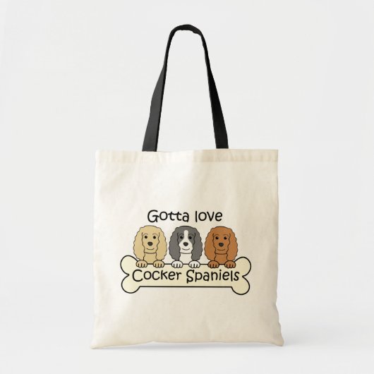 Drie Cocker Spaniels Tote Bag (Voorkant)