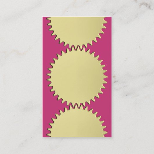 Drie cog Wheels - #C93476 Magenta Visitekaartje (Achterkant)