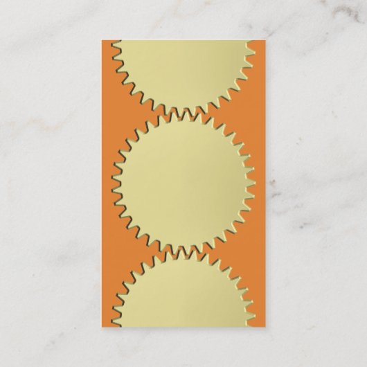 Drie cog Wheels - Oranje Visitekaartje (Achterkant)