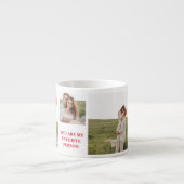 Drie Collage Couple Foto | Valentijnse cadeaus Espresso Kop (Voorkant)