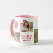 Drie Collage Couple Foto | Valentijnse cadeaus Mok (Voorkant links)