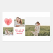 Drie Collage Couple Foto | Valentijnse cadeaus Rechthoekige Sticker (Voorkant)