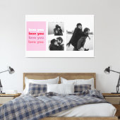 Drie collage foto | Colorful Love You Valentijn Canvas Afdruk (Insitu (Slaapkamer))
