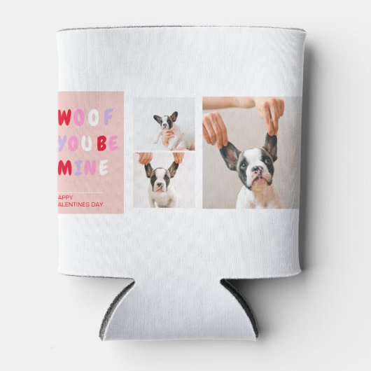 Drie collage foto | Dog Valentijns Gift Blikjeskoeler (Voorkant)