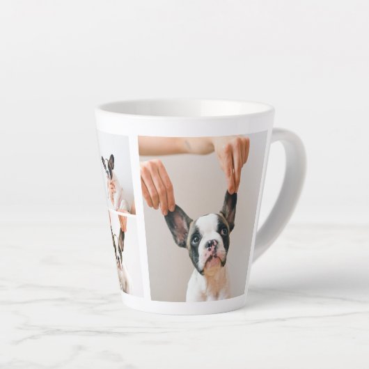 Drie collage foto | Dog Valentijns Gift Latte Mok (Rechterhoek)