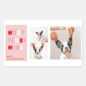 Drie collage foto | Dog Valentijns Gift Rechthoekige Sticker (Voorkant)