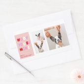 Drie collage foto | Dog Valentijns Gift Rechthoekige Sticker (Envelop)