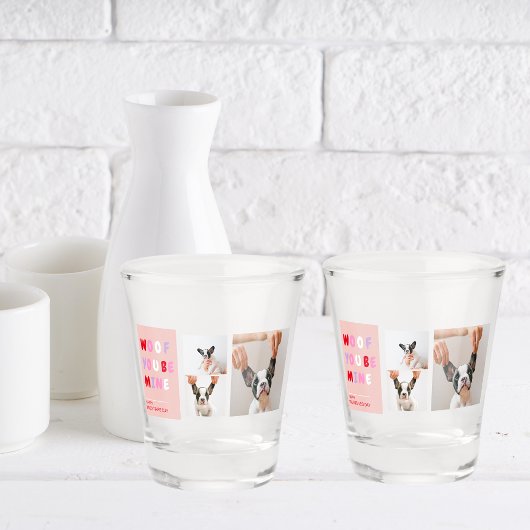 Drie collage foto | Dog Valentijns Gift Shot Glas