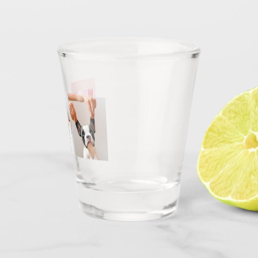 Drie collage foto | Dog Valentijns Gift Shot Glas (Rechts)