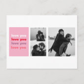 Drie Collage Foto | Kleurrijke Love You Valentijn Briefkaart (Voorkant)