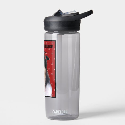 Drie Collies met afstudeerhoed Waterfles (Links)