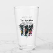 Drie Cool Black Cats Muziekinstrumenten Hart Glas (Voorkant)