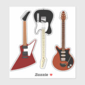 Drie Coole Gitaren Sticker (Vel)