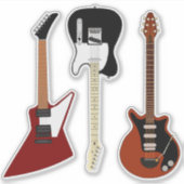 Drie Coole Gitaren Sticker (Voorkant)