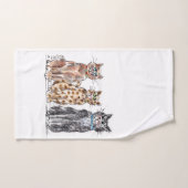 Drie coole kattenschets handdoek (Handdoek)