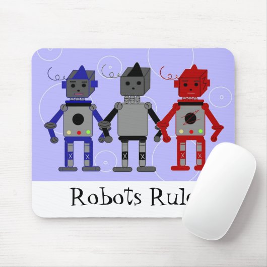 Drie Coole Robots Muismat (Met muis)