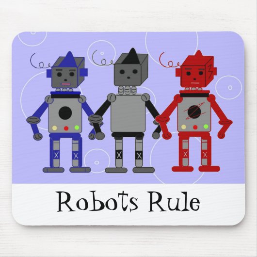 Drie Coole Robots Muismat (Voorkant)