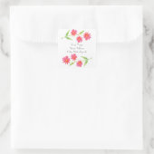 Drie Coral Pink Waterverf Daisy Labels (Tas)