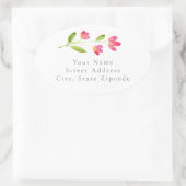 Drie Coral Pink Waterverf Flower Stems labels (Tas)