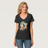 Drie Corgi Halloween en Halloween Maan T-shirt (Voorkant volledig)