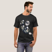 Drie Corgi Maan Wolf Parodie T-shirt (Voorkant volledig)
