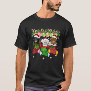 Drie Corgi's met Sock-kerstkerstkerstkerstkerstker T-shirt