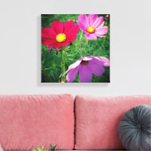 Drie Cosmos Bloemen Canvas Afdruk (Insitu (Woonkamer))