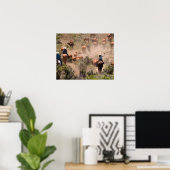 Drie cowboys die runderen besturen poster (Thuiskantoor)