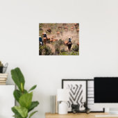 Drie cowboys en cowgirls die vee drijven poster (Thuiskantoor)