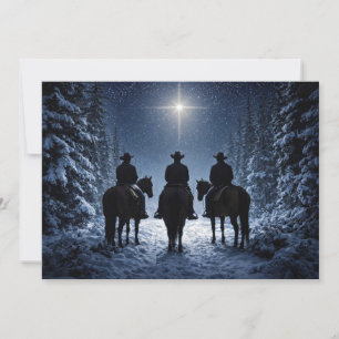 Drie cowboys geleid door de Kerst-Noordster
