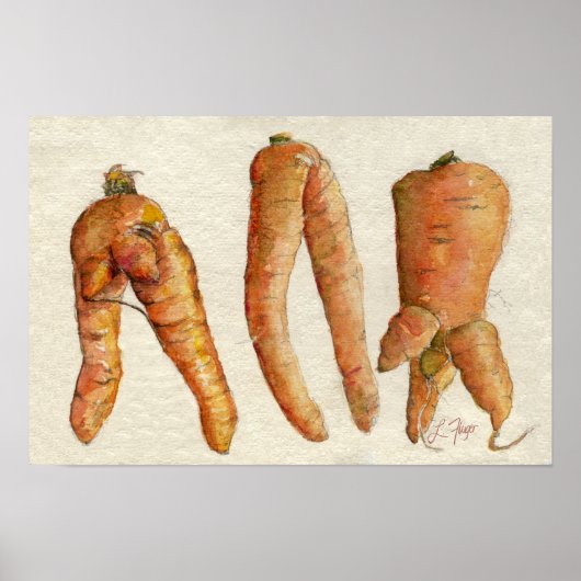 Drie Crazy Carrots Poster (Voorkant)
